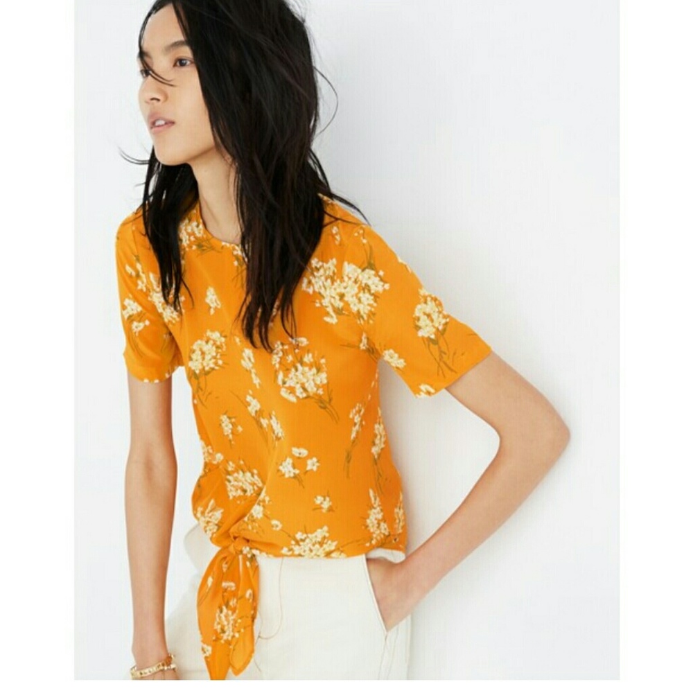 Madewell Butterfly Garden Button Back Tie Tee